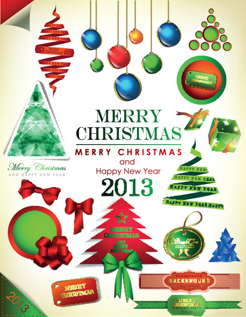 Set of Christmas Accessories vector Illustration 03
