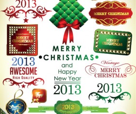 Set of Christmas Accessories vector Illustration 04