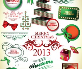 Set of Christmas Accessories vector Illustration 05