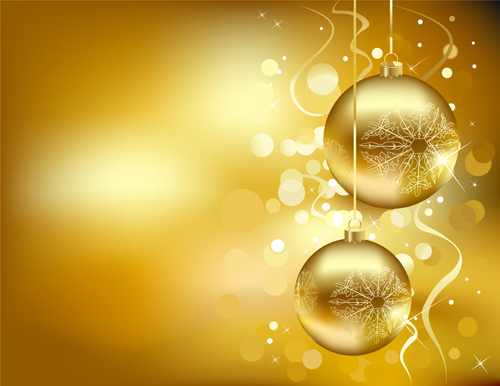 Set of Christmas balls decor Backgrounds vector 01 free download