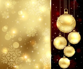 Set of Christmas balls decor Backgrounds vector 03