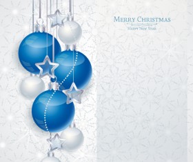 Set of Christmas balls decor Backgrounds vector 05