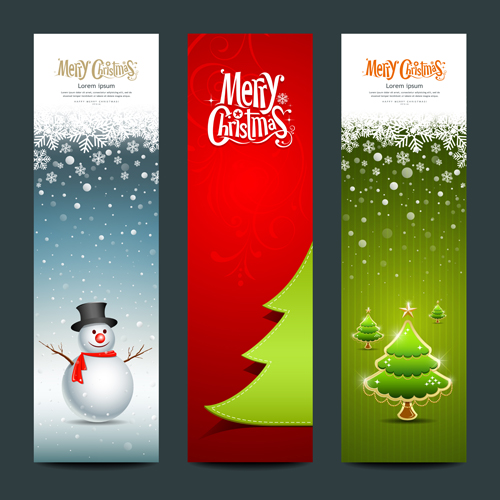 Shiny Christmas style banner design vector 02