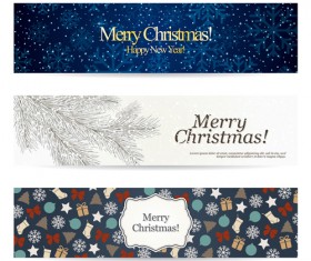 Shiny Christmas style banner design vector 03