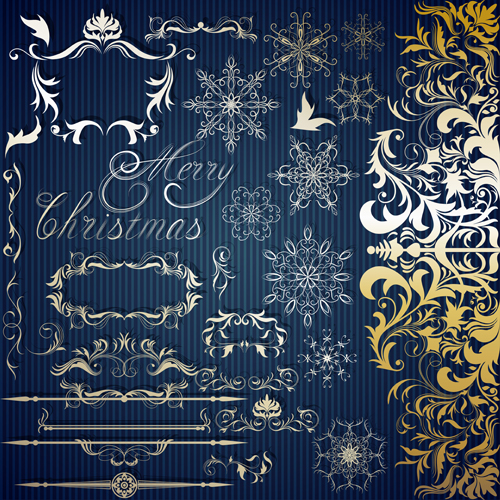 Christmas frames with decor design vector 02