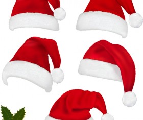 Different Christmas hat design elements vector set 01