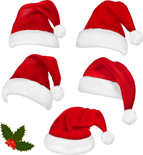 Different Christmas Hat Design Elements Vector Set 01 Free Download