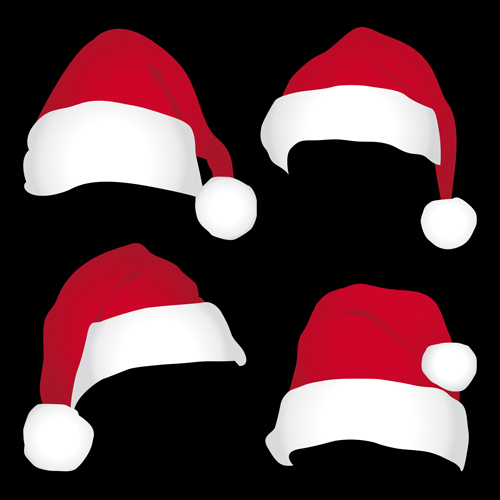 Different Christmas hat design elements vector set 04