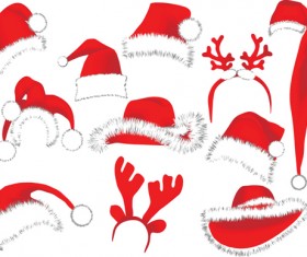 Different Christmas hat design elements vector set 06