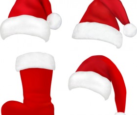 Different Christmas hat design elements vector set 07