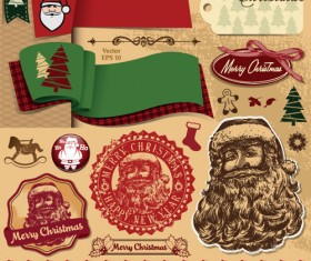 Different Christmas ornaments Illustration vector material 04