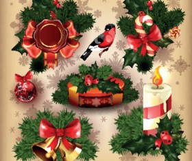Different Christmas ornaments Illustration vector material 05