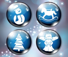 Different Christmas ornaments Illustration vector material 07