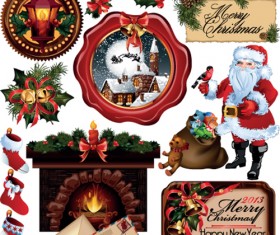 Different Christmas ornaments Illustration vector material 08