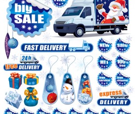 Christmas sale tags and Stickers design vector 01