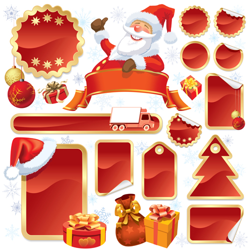 Christmas sale tags and Stickers design vector 02