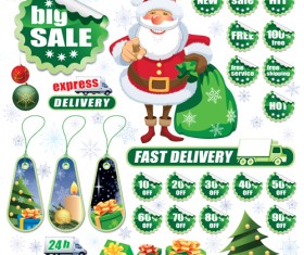 Christmas sale tags and Stickers design vector 03