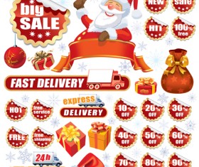 Christmas sale tags and Stickers design vector 05