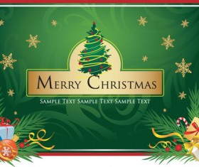 Set of Christmas theme cards elements vector material 03