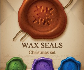 Christmas wax seals design elements vector set 01