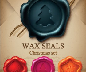 Christmas wax seals design elements vector set 02
