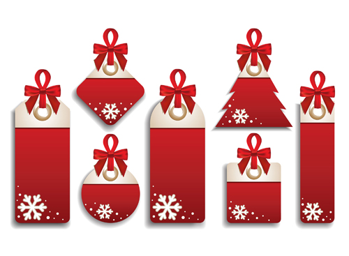 Different Christmas sale tags elements vector 02