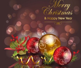 Exquisite Christmas accessories design vector set 04