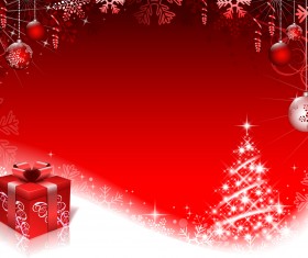 Red style Christmas background art vector 01