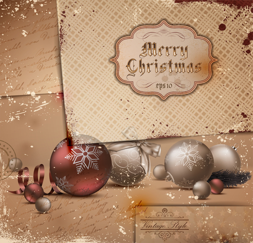 Set of Exquisite Christmas background art vector 02