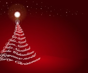 Red style Christmas background art vector 03