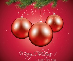 Set of Bright Christmas card elements vector material 01