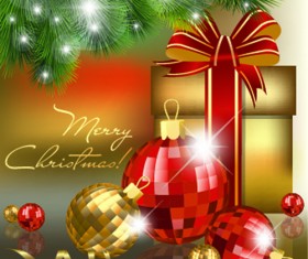 Ornate Christmas Pendant gift cards vector 03