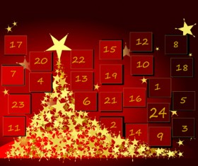 Set of Bright Christmas card elements vector material 03