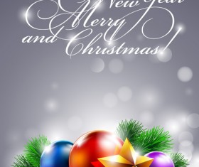 Ornate Christmas Pendant gift cards vector 05