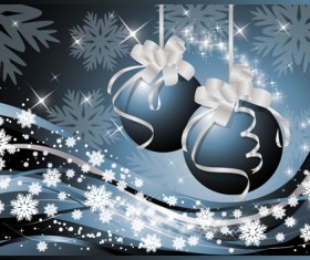 Set of Bright Christmas card elements vector material 08