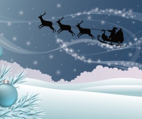 Set of Bright Christmas card elements vector material 09