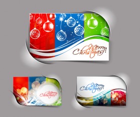 Elements of Abstract Christmas cards design vector 01