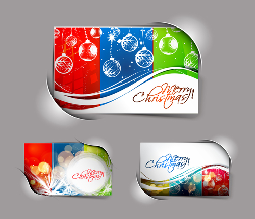 Elements of Abstract Christmas cards design vector 01