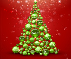 offbeat Christmas tree design elements vector 02