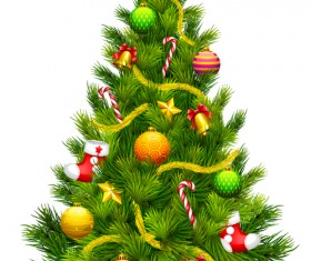 Various Christmas tree elements vector graphics set 01