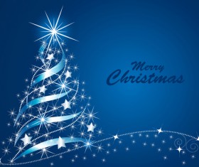 Sparkling Christmas tree design vector 04
