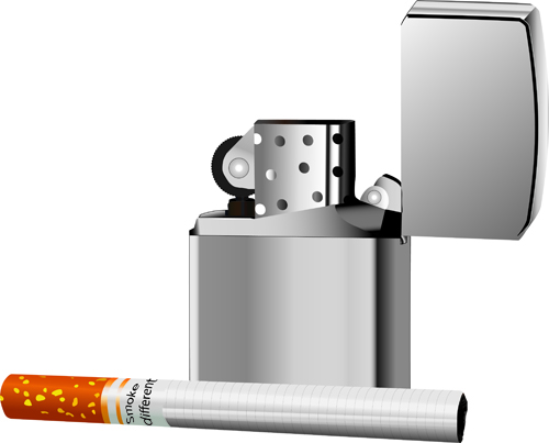 Different Cigarettes elements vector set 04