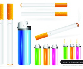 Different Cigarettes elements vector set 05
