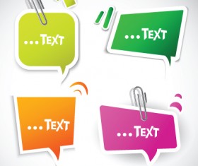 Set of Label Cloud for text Stickers vector 01