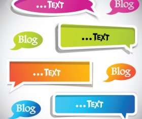 Set of Label Cloud for text Stickers vector 02