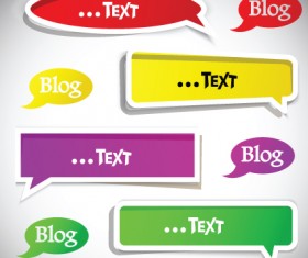 Set of Label Cloud for text Stickers vector 03