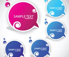 Set of Label Cloud for text Stickers vector 04