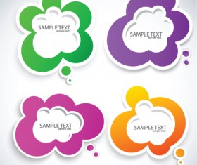 Set of Label Cloud for text Stickers vector 05