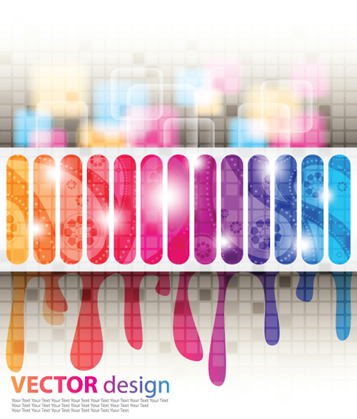 Set of Color abstract vector background art 01