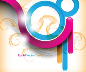 Set of Color abstract vector background art 05